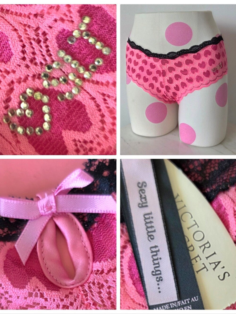 Victoria's Secret VTG Sexy Little Things Lace Heart Cheeky Panty NWT Keyhole HTF